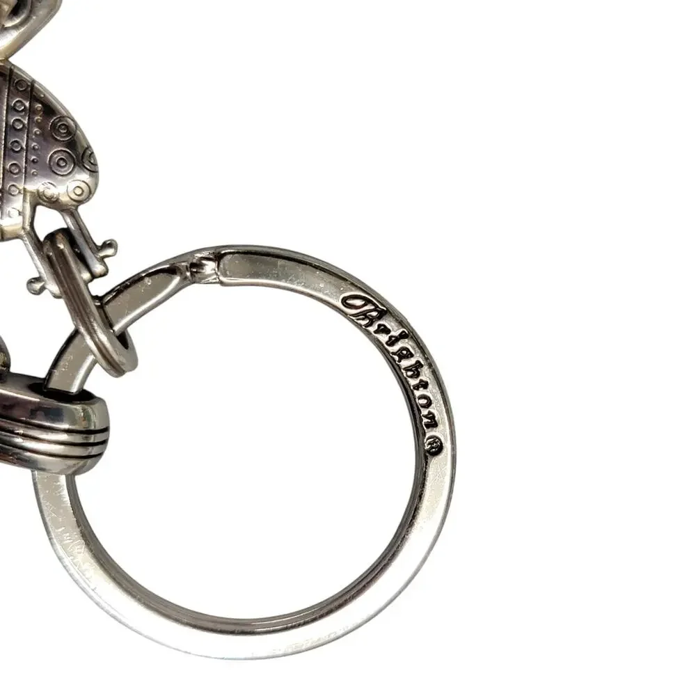 Brighton Silver Tone Square Picture Frame Photo Keychain Key Ring Heart Charm